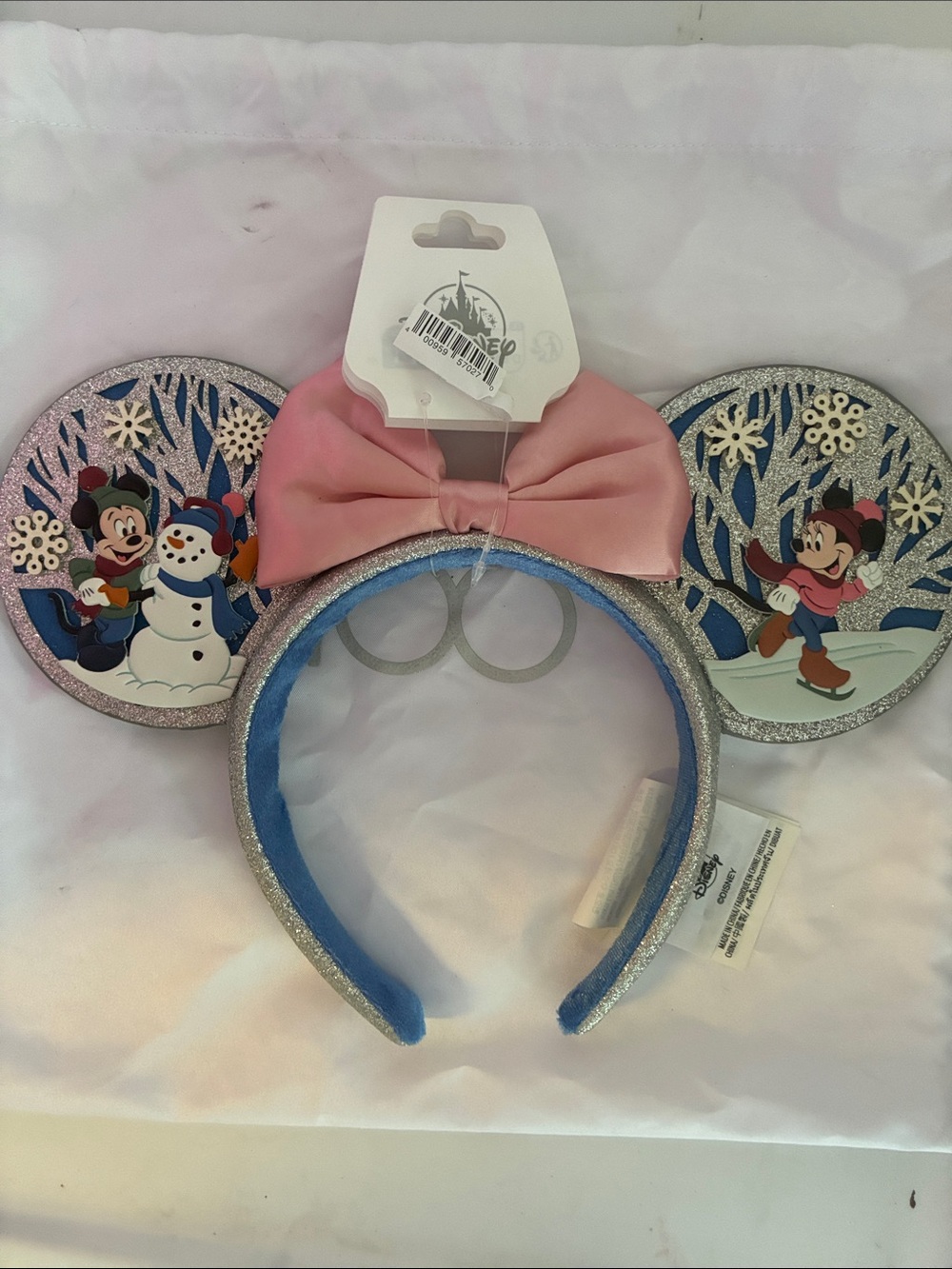 NWT Disney Parks Winter Mickey & Minnie Ice Skating Ears